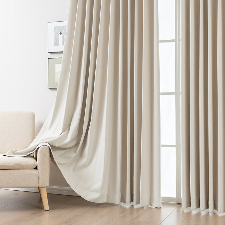 Romy Lightweight Cotton Linen Look Curtains – Soft & Airy Drapes-Walnut Brown