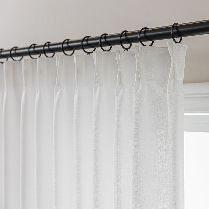 Elin Pleated Drapery – Glow Sheer Fabric with Linen Effect