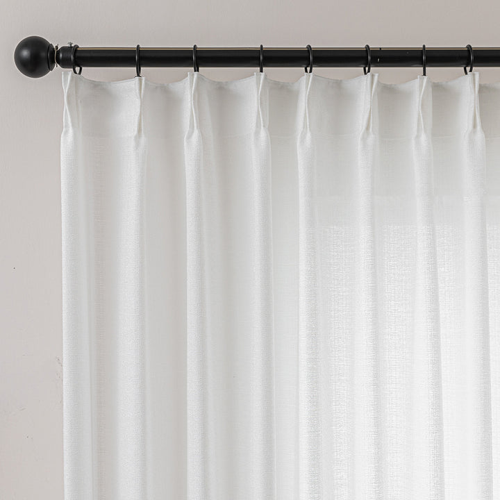 Elin Pleated Drapery – Glow Sheer Fabric with Linen Effect