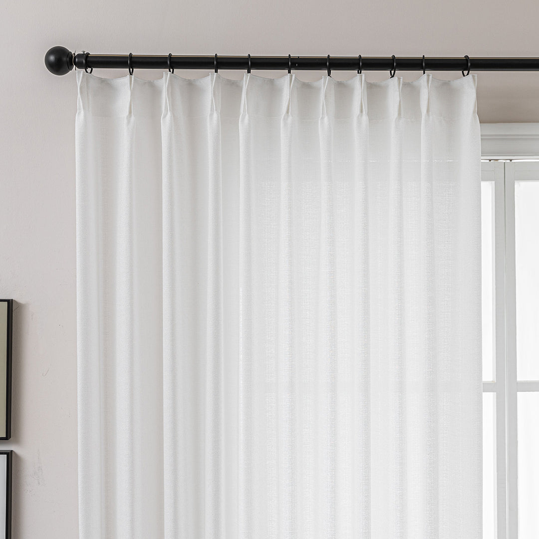 Elin Pleated Drapery – Glow Sheer Fabric with Linen Effect