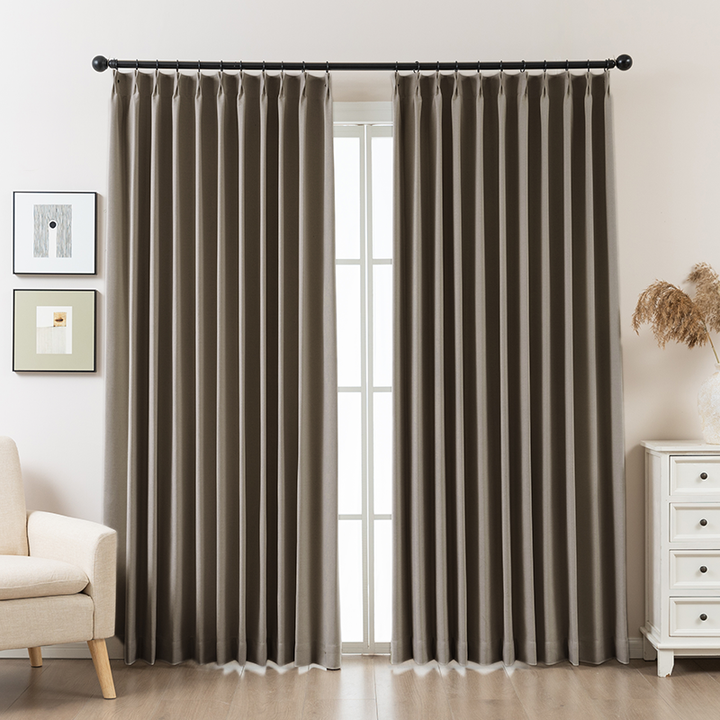 Romy Lightweight Cotton Linen Look Curtains – Soft & Airy Drapes-Walnut Brown
