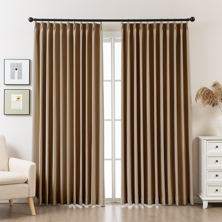 Romy Lightweight Cotton Linen Look Curtains – Soft & Airy Drapes-Walnut Brown