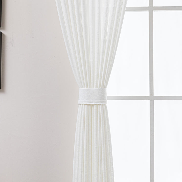 Elin Pleated Drapery – Glow Sheer Fabric with Linen Effect
