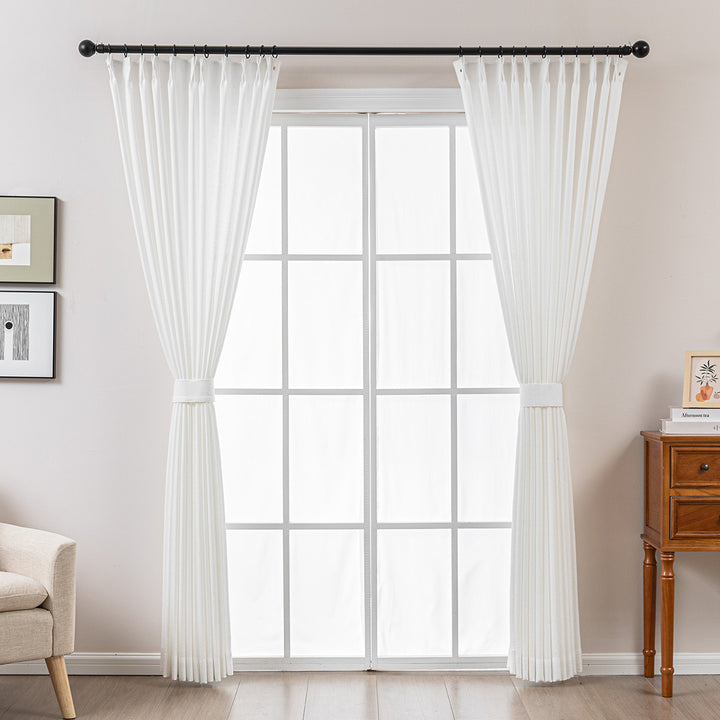 Elin Pleated Drapery – Glow Sheer Fabric with Linen Effect