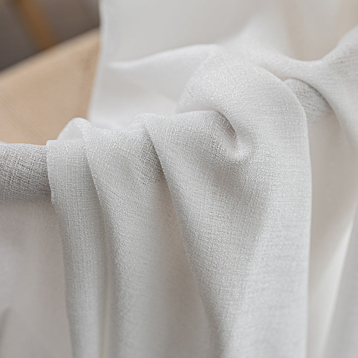 Elin Pleated Drapery – Glow Sheer Fabric with Linen Effect
