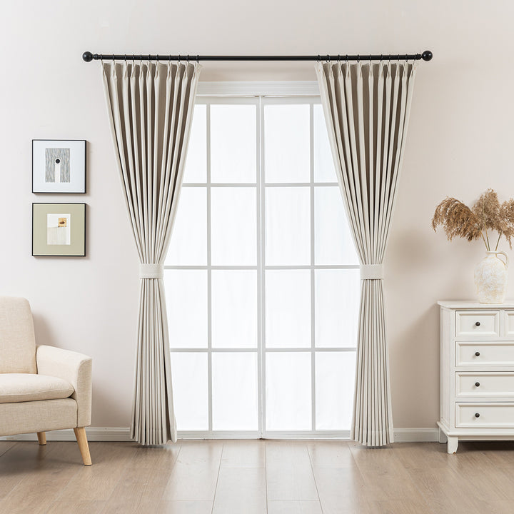 Maeve Cotton-Feel Blackout Curtains – Soft Texture, Elegant Drape-Deep Teal