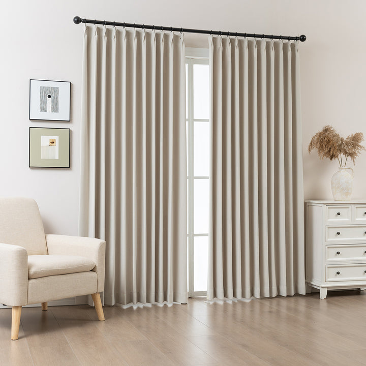 Maeve Cotton-Feel Blackout Curtains – Soft Texture, Elegant Drape-Deep Teal