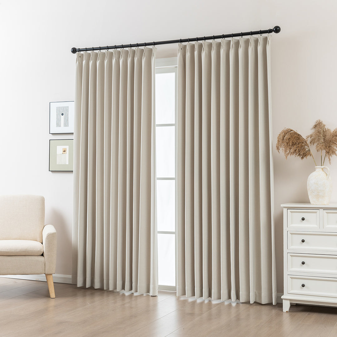 Maeve Cotton-Feel Blackout Curtains – Soft Texture, Elegant Drape-Deep Teal