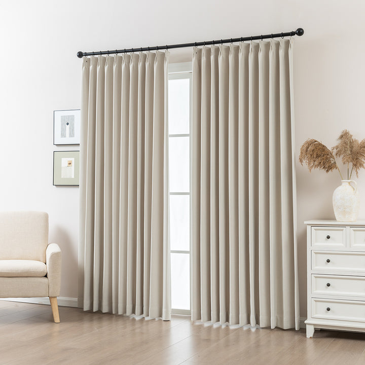 Maeve Cotton-Feel Blackout Curtains – Soft Texture, Elegant Drape-Deep Teal