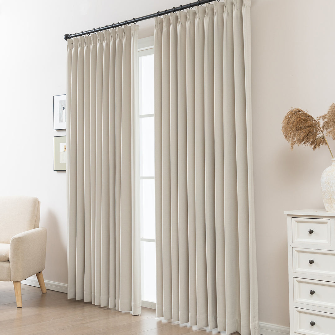 Maeve Cotton-Feel Blackout Curtains – Soft Texture, Elegant Drape-Deep Teal