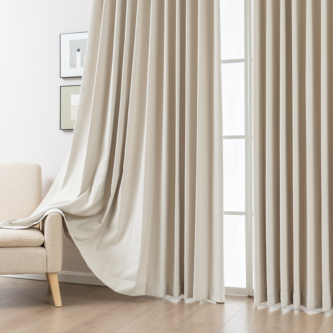 Maeve Cotton-Feel Blackout Curtains – Soft Texture, Elegant Drape-Deep Teal