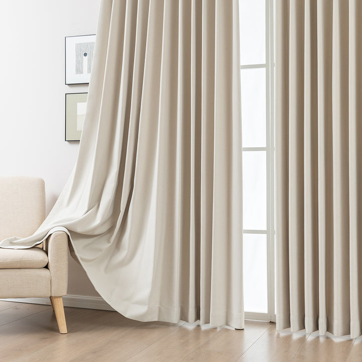 Maeve Cotton-Feel Blackout Curtains – Soft Texture, Elegant Drape-Deep Teal