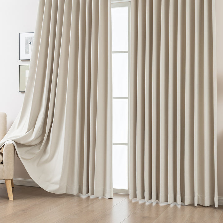 Maeve Cotton-Feel Blackout Curtains – Soft Texture, Elegant Drape-Deep Teal