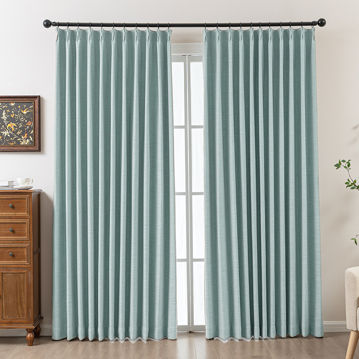 Maeve Cotton-Feel Blackout Curtains – Soft Texture, Elegant Drape-Deep Teal