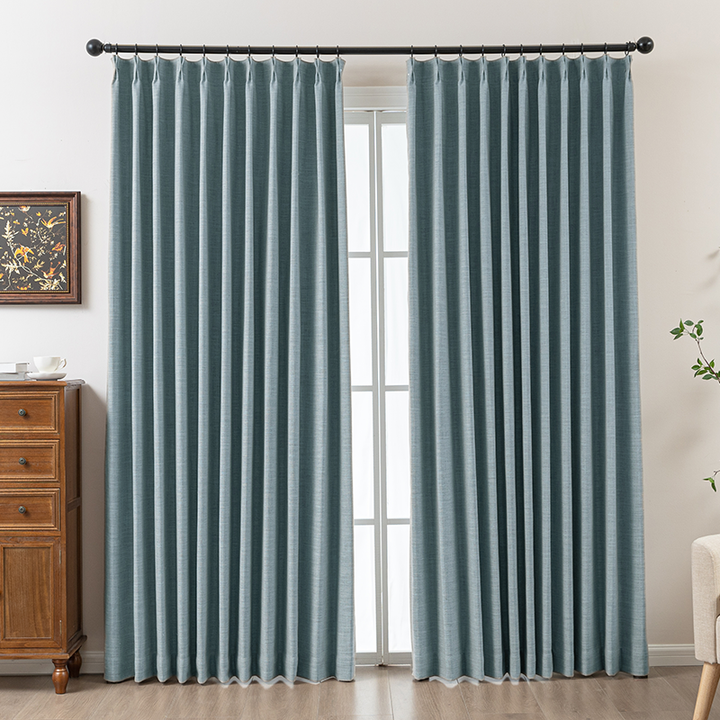 Maeve Cotton-Feel Blackout Curtains – Soft Texture, Elegant Drape-Deep Teal